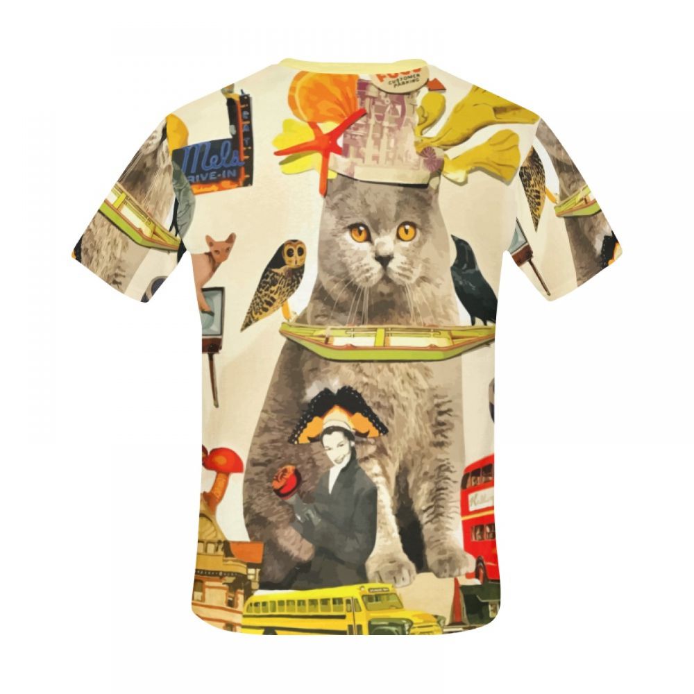 Menn Kunst Crazy Animals Cat King Kort T-skjorte