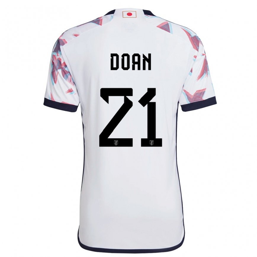 Mann Japans Ritsu Doan #21 Hvit Bortetrøye Drakt Trøye 22-24 Skjorter