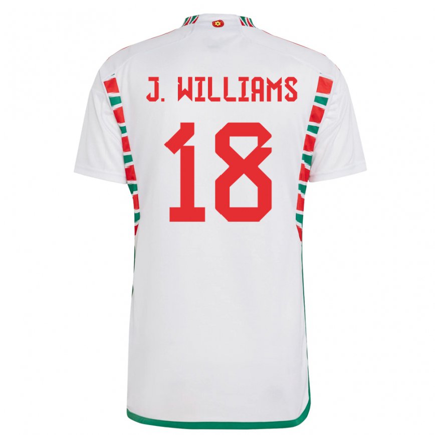 Mann Wales Jonathan Williams #18 Hvit Bortetrøye Drakt Trøye 22-24 Skjorter