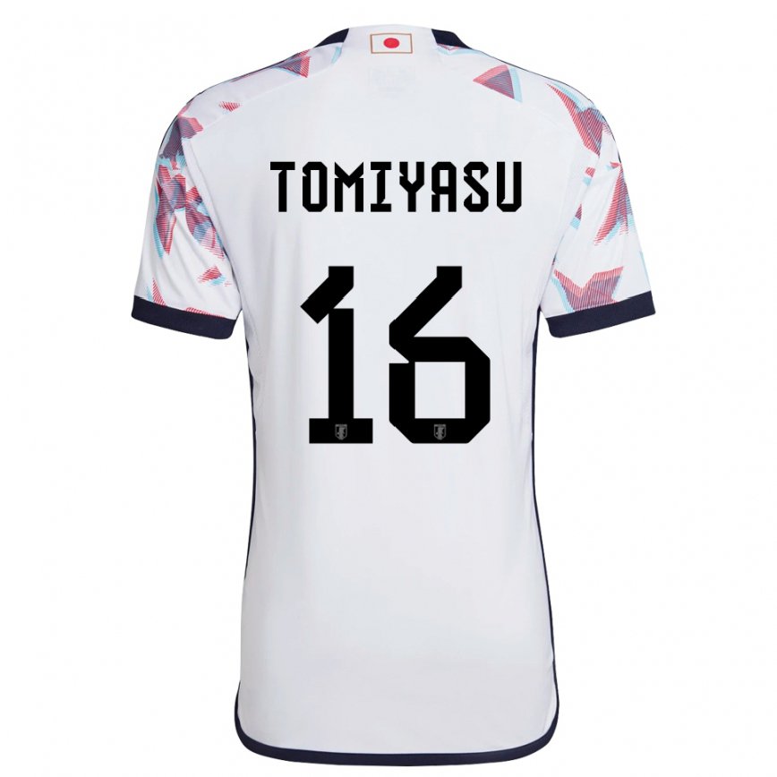 Dame Japans Takehiro Tomiyasu #16 Hvit Bortetrøye Drakt Trøye 22-24 Skjorter