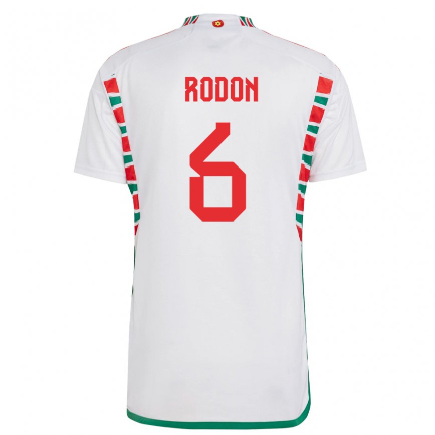 Dame Wales Joe Rodon #6 Hvit Bortetrøye Drakt Trøye 22-24 Skjorter