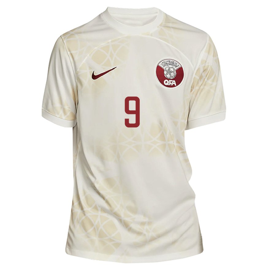 Dame Qatars Mohammed Muntari #9 Gull Beige Bortetrøye Drakt Trøye 22-24 Skjorter