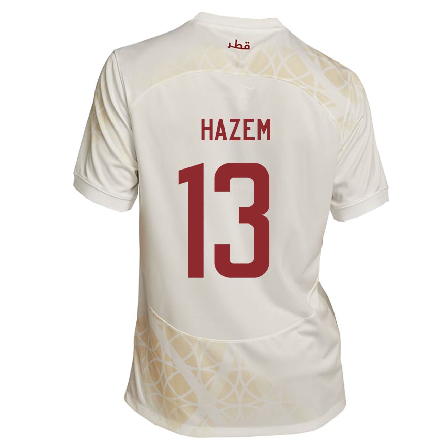 Dame Qatars Hazem Shehata #13 Gull Beige Bortetrøye Drakt Trøye 22-24 Skjorter