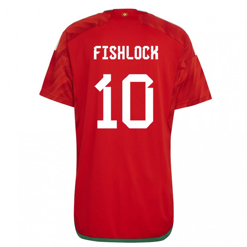 Mann Wales Jessica Fishlock #10 Rød Hjemmetrøye Drakt Trøye 22-24 Skjorter