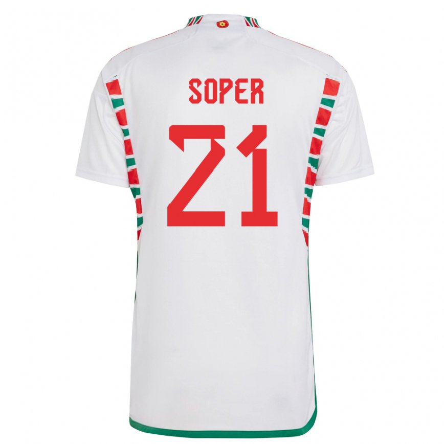 Mann Wales Poppy Soper #21 Hvit Bortetrøye Drakt Trøye 22-24 Skjorter