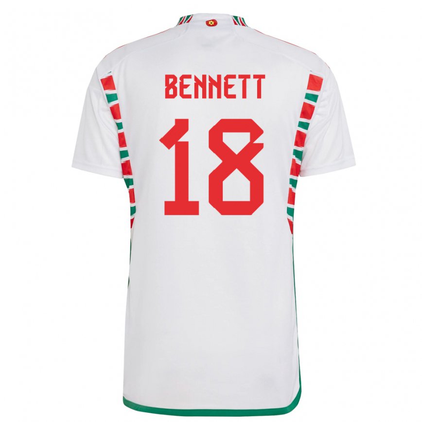 Mann Wales Murphy Bennett #18 Hvit Bortetrøye Drakt Trøye 22-24 Skjorter