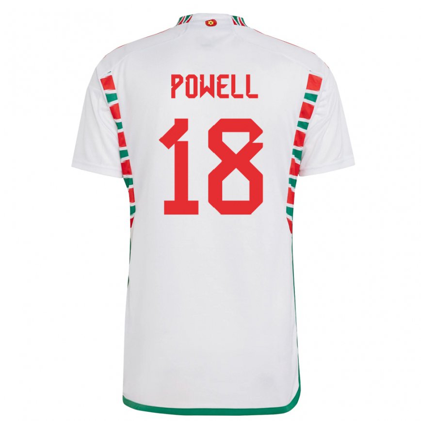 Dame Wales Ella Powell #18 Hvit Bortetrøye Drakt Trøye 22-24 Skjorter