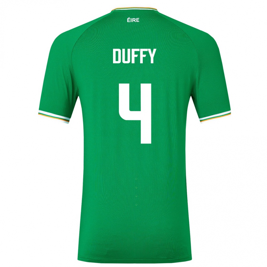 Barn Fotball Irland Shane Duffy #4 Grønn Hjemmetrøye Drakt Trøye 24-26 Skjorter