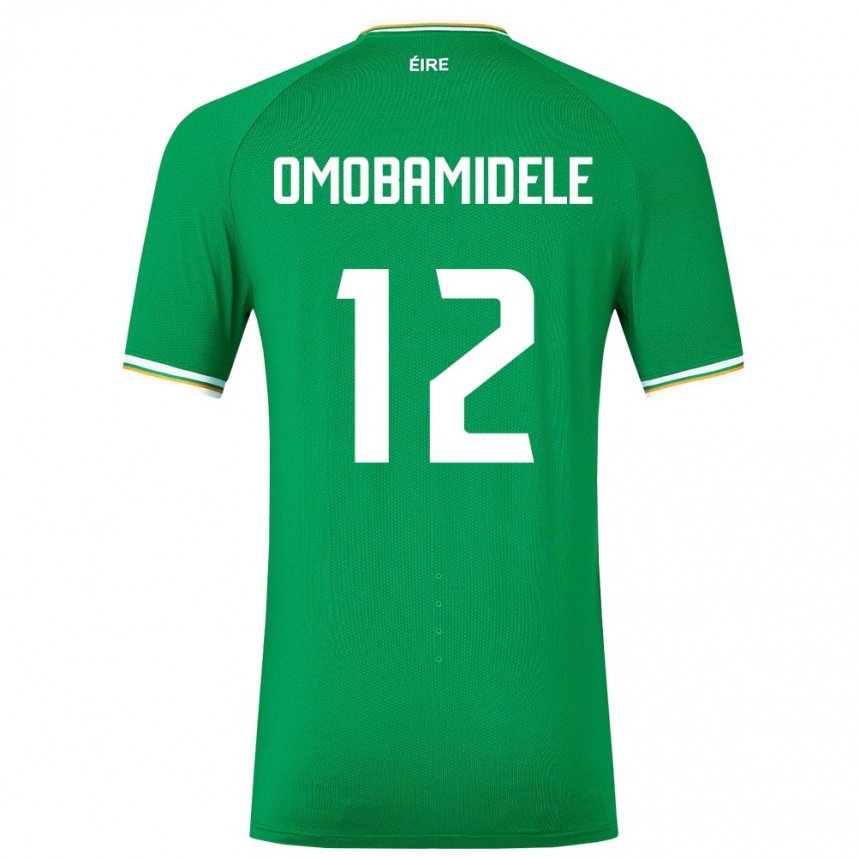 Barn Fotball Irland Andrew Omobamidele #12 Grønn Hjemmetrøye Drakt Trøye 24-26 Skjorter