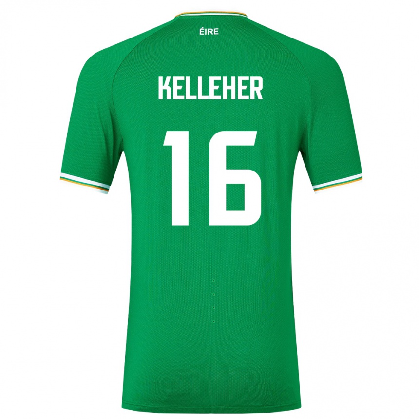 Barn Fotball Irland Caoimhín Kelleher #16 Grønn Hjemmetrøye Drakt Trøye 24-26 Skjorter