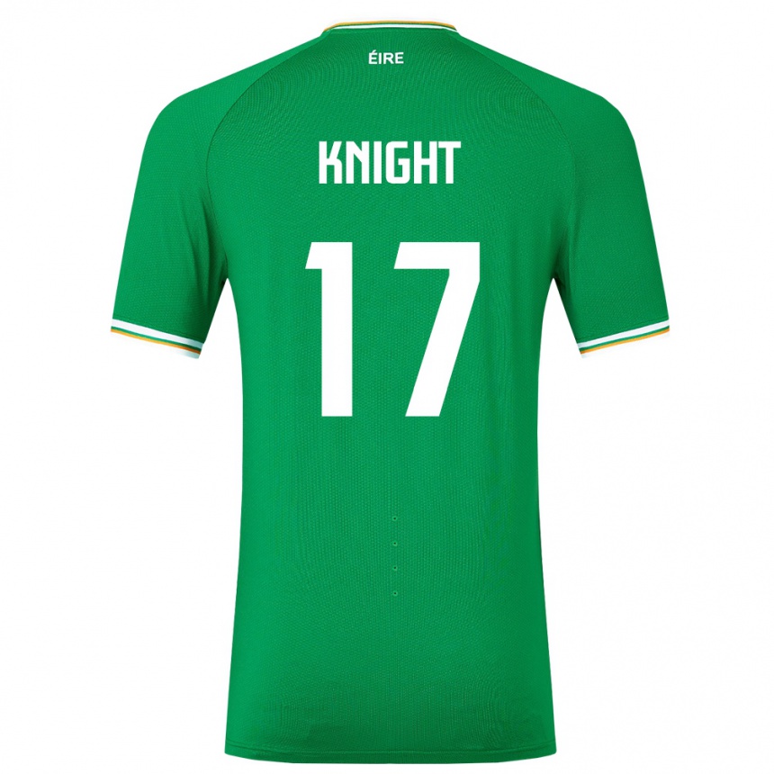 Barn Fotball Irland Jason Knight #17 Grønn Hjemmetrøye Drakt Trøye 24-26 Skjorter