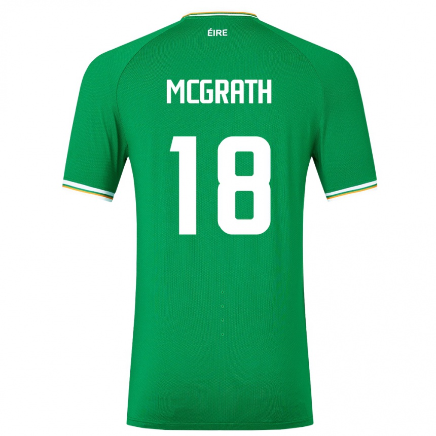 Barn Fotball Irland Jamie Mcgrath #18 Grønn Hjemmetrøye Drakt Trøye 24-26 Skjorter