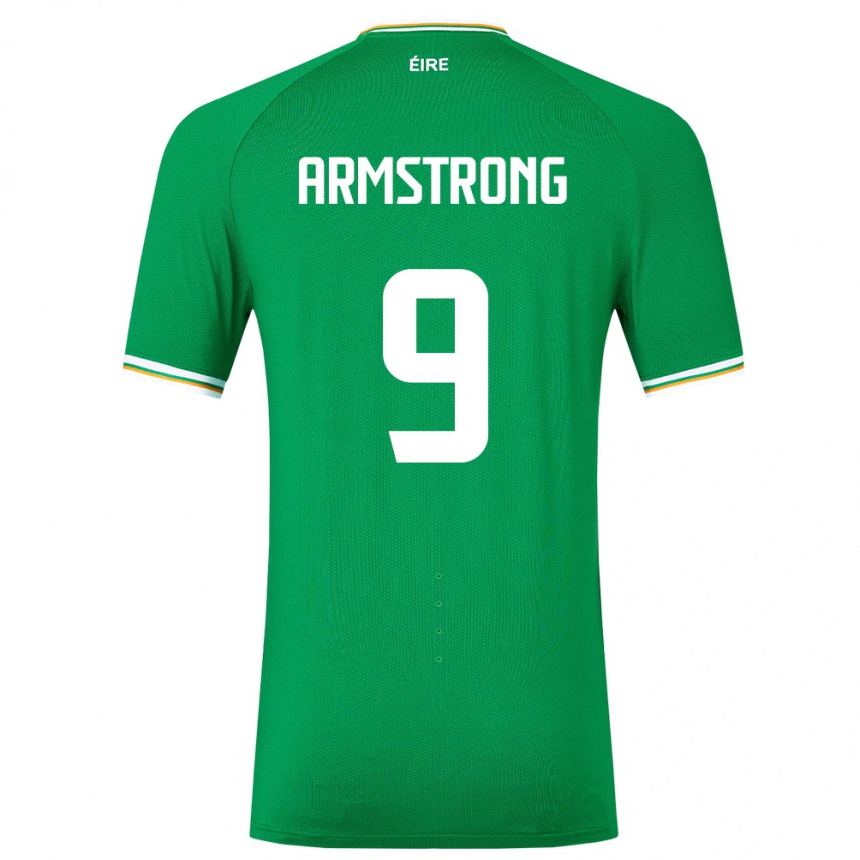 Barn Fotball Irland Sinclair Armstrong #9 Grønn Hjemmetrøye Drakt Trøye 24-26 Skjorter