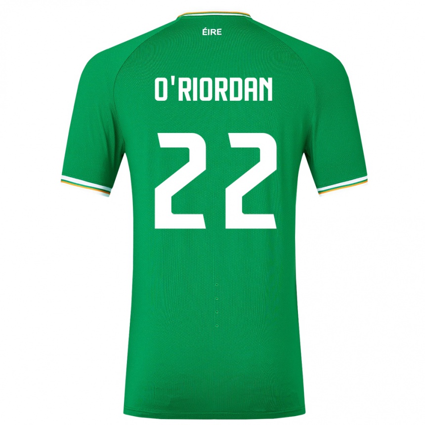 Barn Fotball Irland Connor O'riordan #22 Grønn Hjemmetrøye Drakt Trøye 24-26 Skjorter