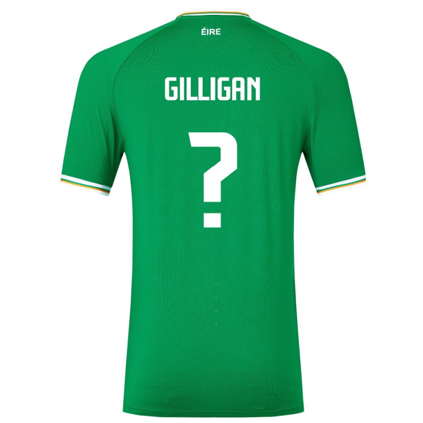 Barn Fotball Irland Ciaran Gilligan #0 Grønn Hjemmetrøye Drakt Trøye 24-26 Skjorter