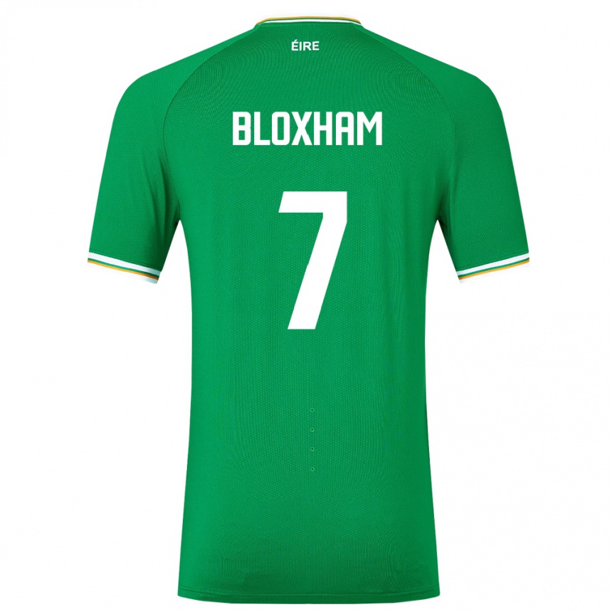 Barn Fotball Irland Tom Bloxham #7 Grønn Hjemmetrøye Drakt Trøye 24-26 Skjorter