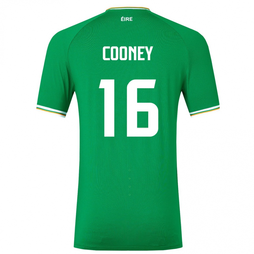 Barn Fotball Irland Oisin Cooney #16 Grønn Hjemmetrøye Drakt Trøye 24-26 Skjorter