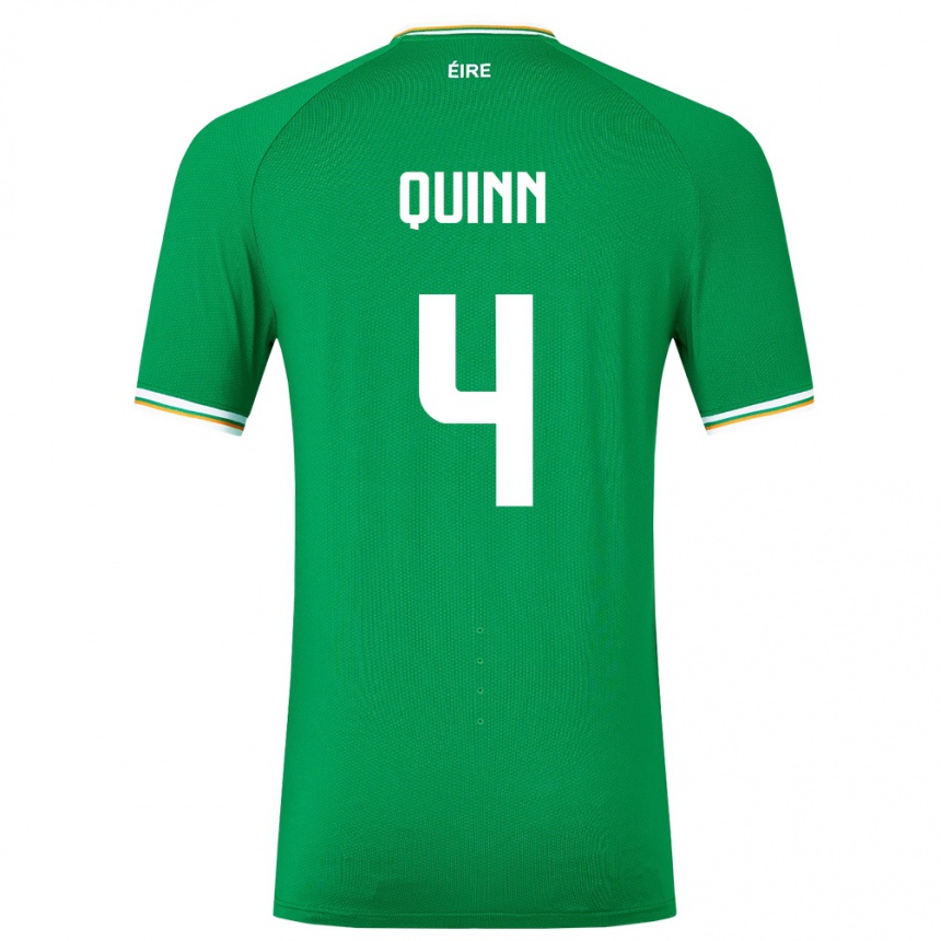 Barn Fotball Irland Louise Quinn #4 Grønn Hjemmetrøye Drakt Trøye 24-26 Skjorter