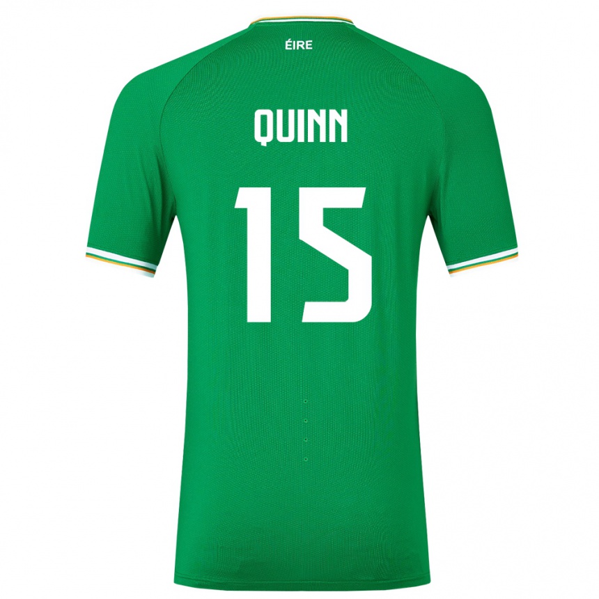 Barn Fotball Irland Lucy Quinn #15 Grønn Hjemmetrøye Drakt Trøye 24-26 Skjorter