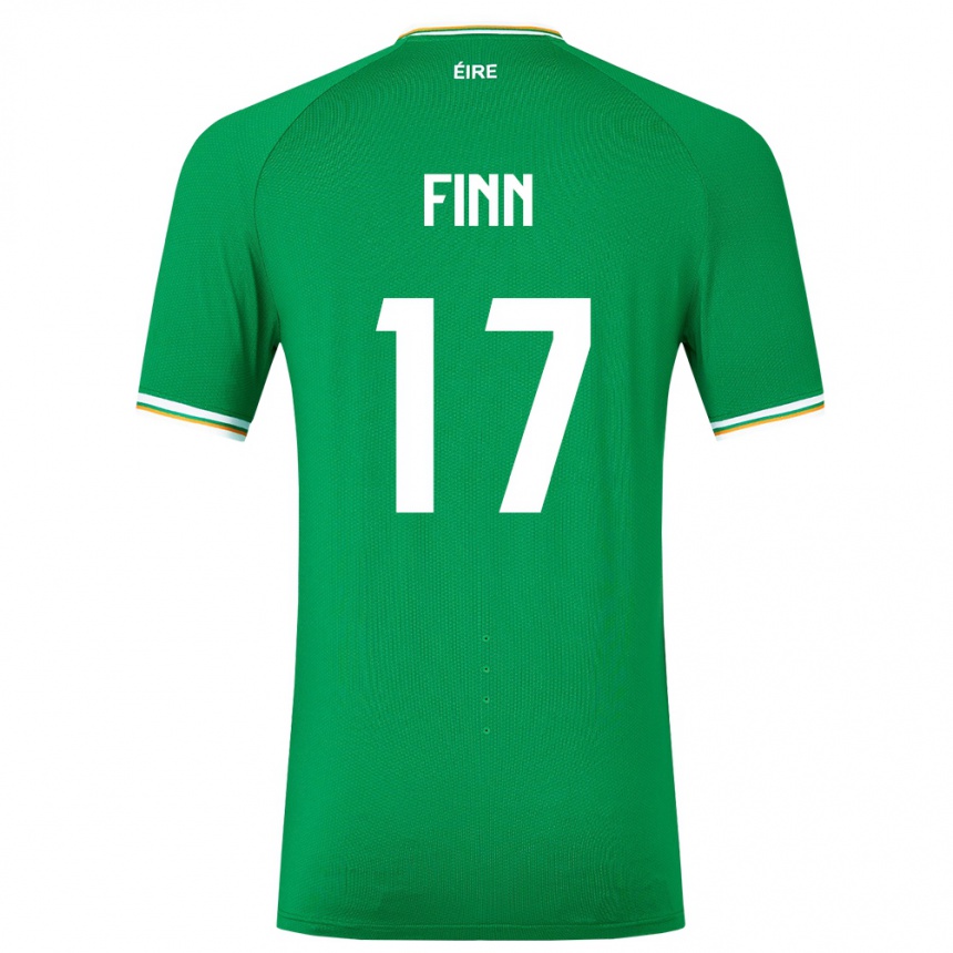 Barn Fotball Irland Jamie Finn #17 Grønn Hjemmetrøye Drakt Trøye 24-26 Skjorter