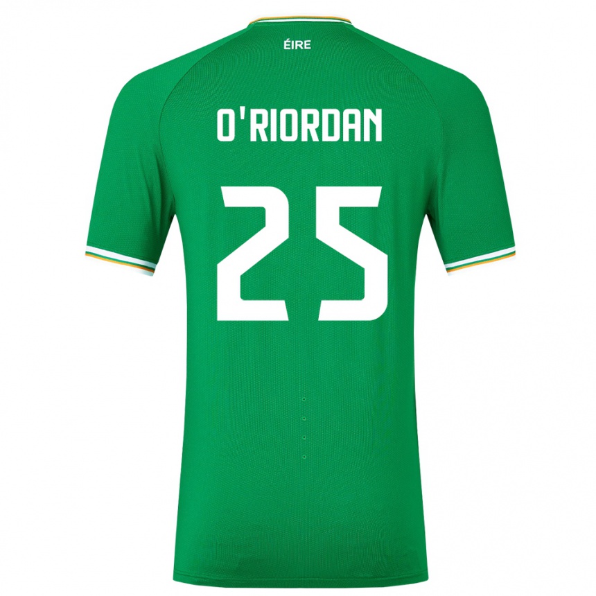 Barn Fotball Irland Claire O'riordan #25 Grønn Hjemmetrøye Drakt Trøye 24-26 Skjorter