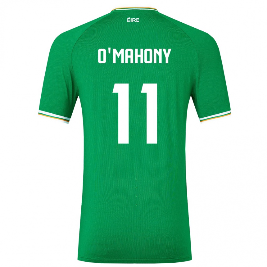 Barn Fotball Irland Éabha O'mahony #11 Grønn Hjemmetrøye Drakt Trøye 24-26 Skjorter