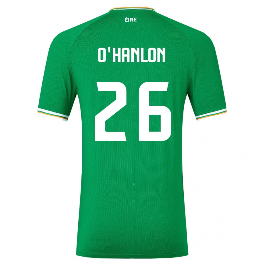 Barn Fotball Irland Tara O'hanlon #26 Grønn Hjemmetrøye Drakt Trøye 24-26 Skjorter