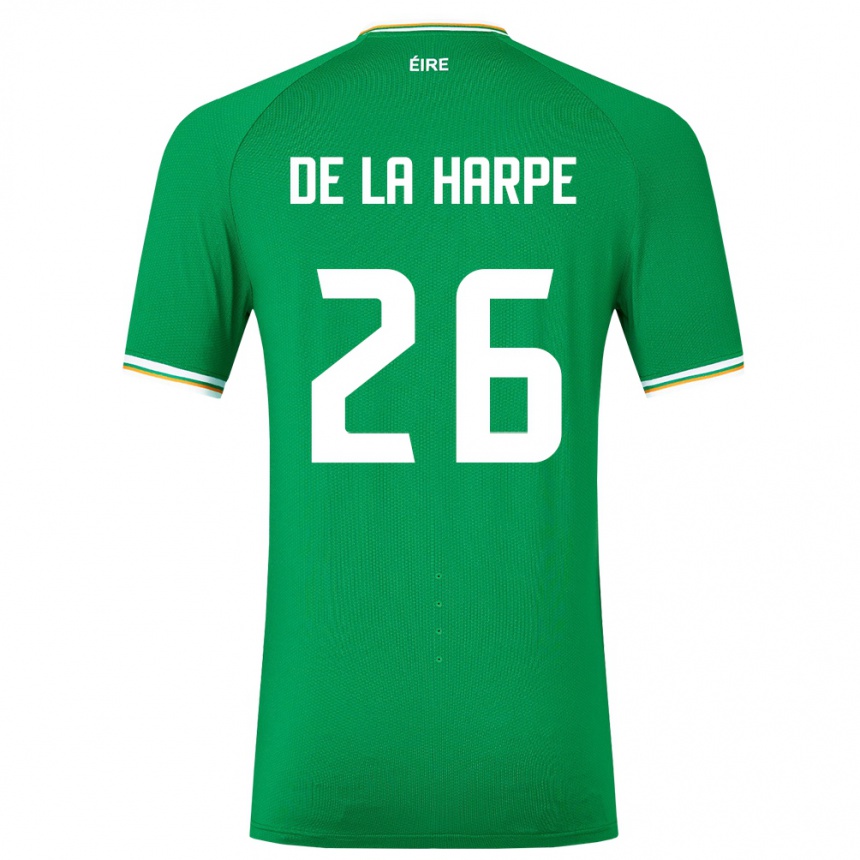 Barn Fotball Irland Deborah-Anne De La Harpe #26 Grønn Hjemmetrøye Drakt Trøye 24-26 Skjorter