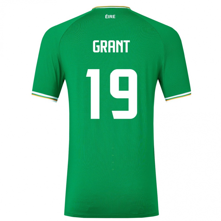 Barn Fotball Irland Ciara Grant #19 Grønn Hjemmetrøye Drakt Trøye 24-26 Skjorter