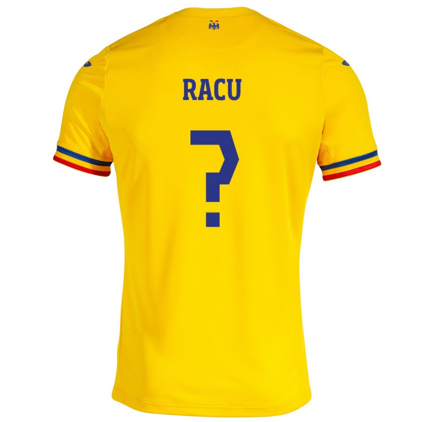 Barn Fotball Romania Andrei Racu #0 Gul Hjemmetrøye Drakt Trøye 24-26 Skjorter