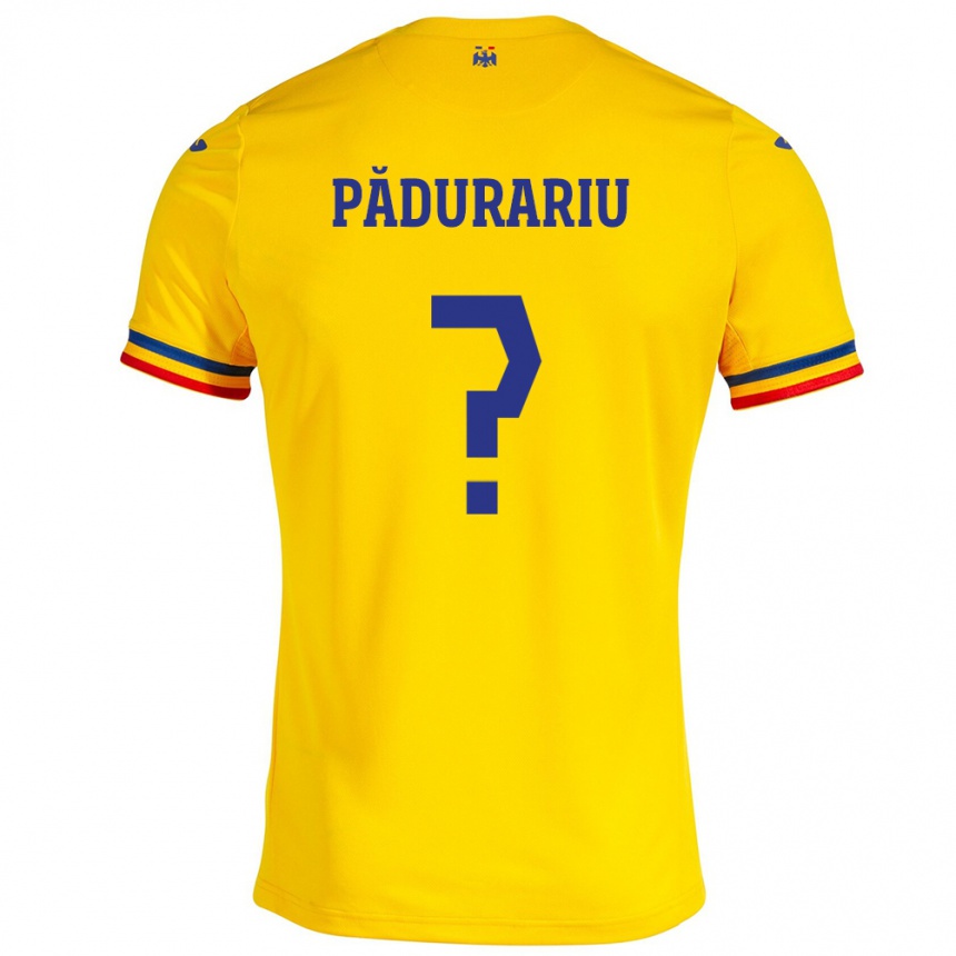 Barn Fotball Romania Ricardo Pădurariu #0 Gul Hjemmetrøye Drakt Trøye 24-26 Skjorter