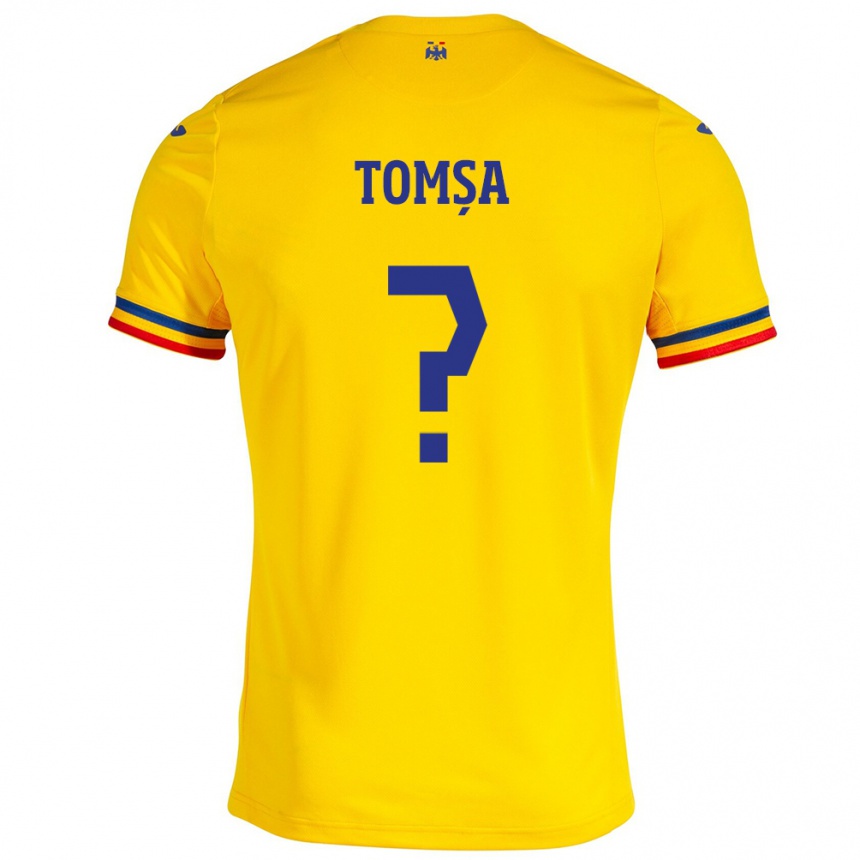 Barn Fotball Romania Troy Tomșa #0 Gul Hjemmetrøye Drakt Trøye 24-26 Skjorter