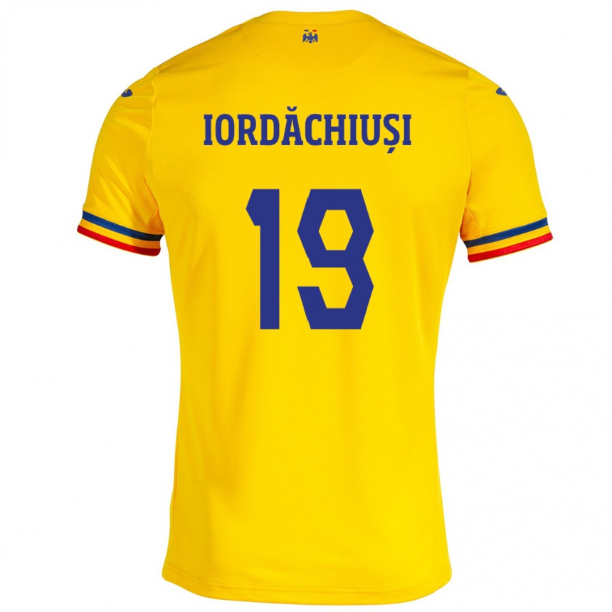 Barn Fotball Romania Olga Iordăchiuși #19 Gul Hjemmetrøye Drakt Trøye 24-26 Skjorter