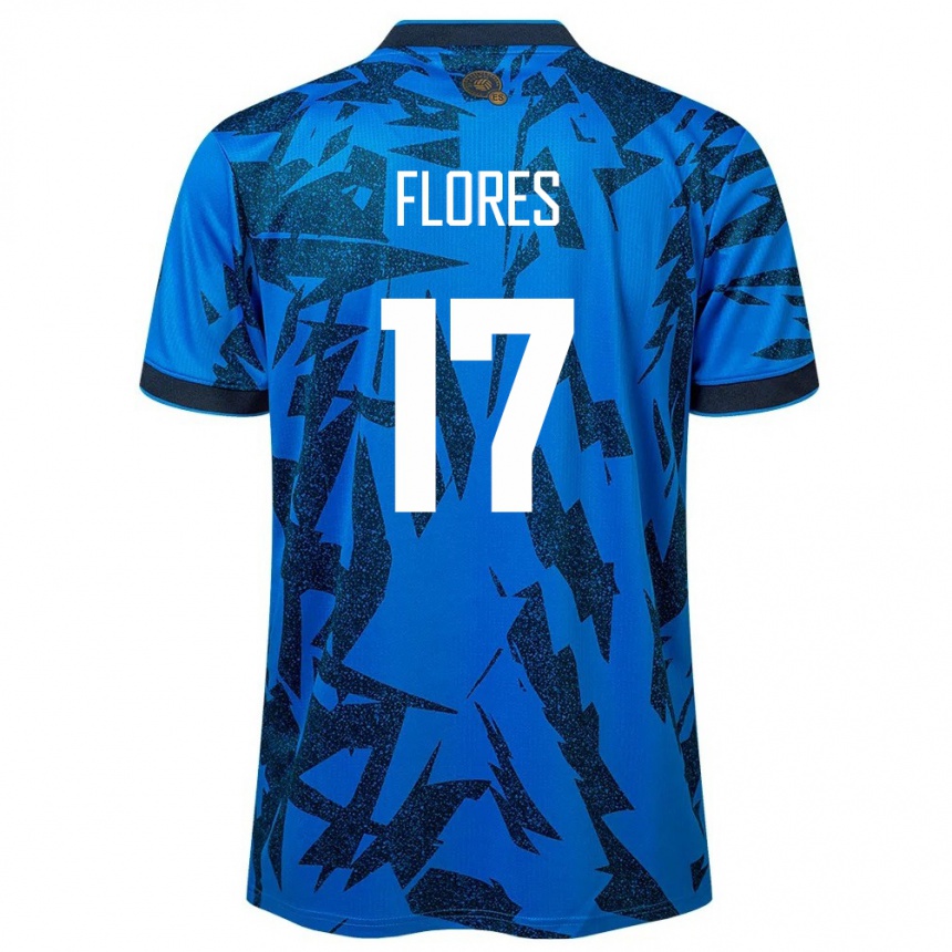 Barn Fotball El Salvador Diego Flores #17 Blå Hjemmetrøye Drakt Trøye 24-26 Skjorter