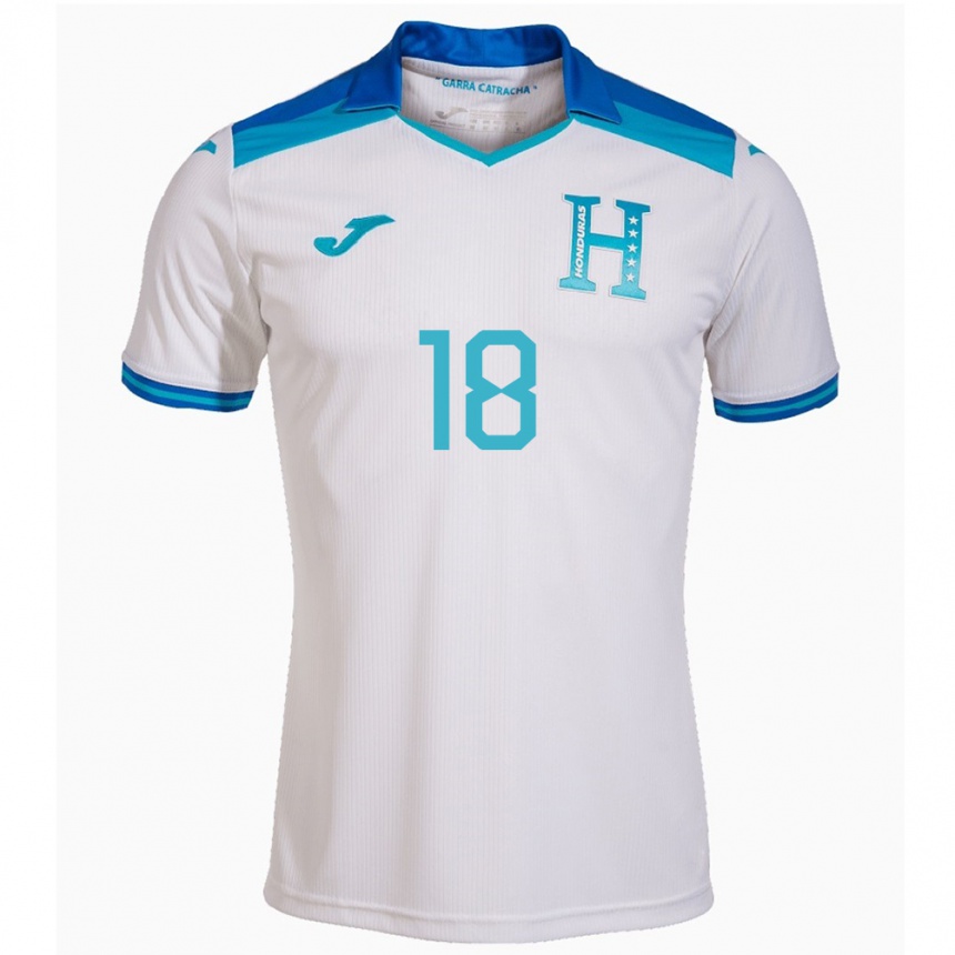 Barn Fotball Honduras Enrique Facussé #18 Hvit Hjemmetrøye Drakt Trøye 24-26 Skjorter