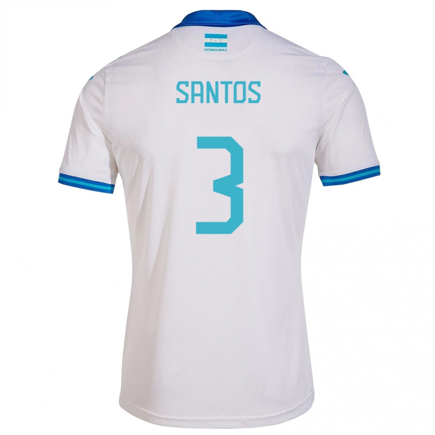 Barn Fotball Honduras Marcelo Santos #3 Hvit Hjemmetrøye Drakt Trøye 24-26 Skjorter