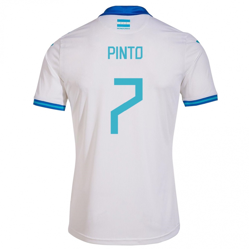 Barn Fotball Honduras José Pinto #7 Hvit Hjemmetrøye Drakt Trøye 24-26 Skjorter