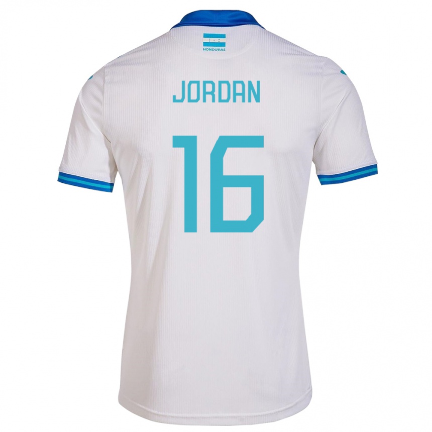 Barn Fotball Honduras Jordan García #16 Hvit Hjemmetrøye Drakt Trøye 24-26 Skjorter