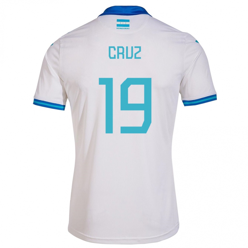 Barn Fotball Honduras Russel Cruz #19 Hvit Hjemmetrøye Drakt Trøye 24-26 Skjorter