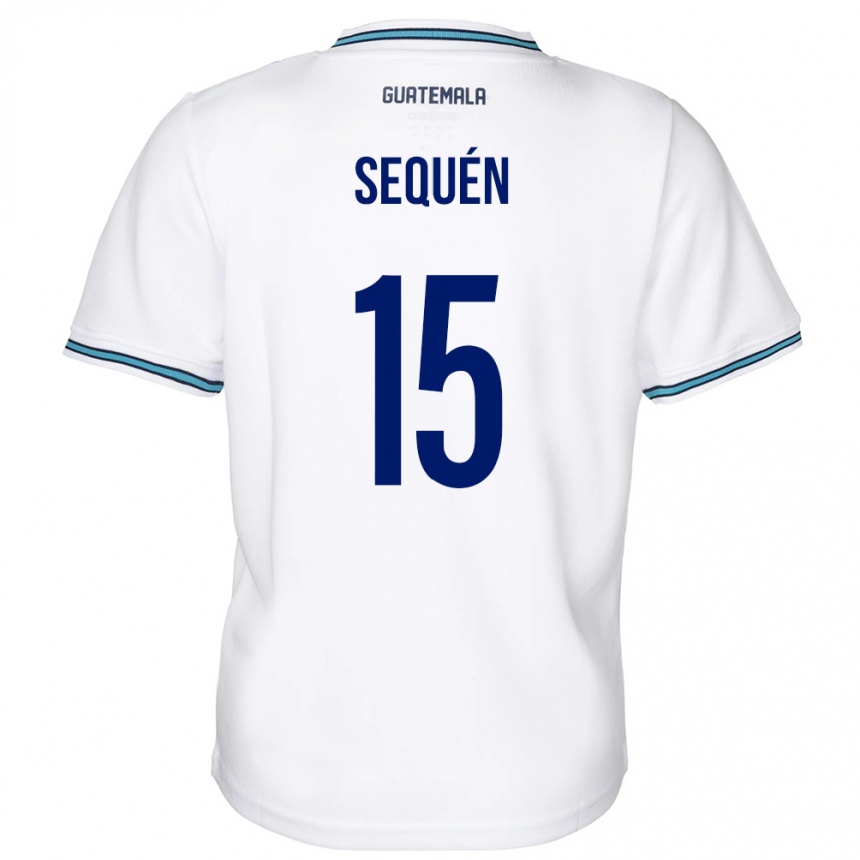 Barn Fotball Guatemala Marlon Sequén #15 Hvit Hjemmetrøye Drakt Trøye 24-26 Skjorter