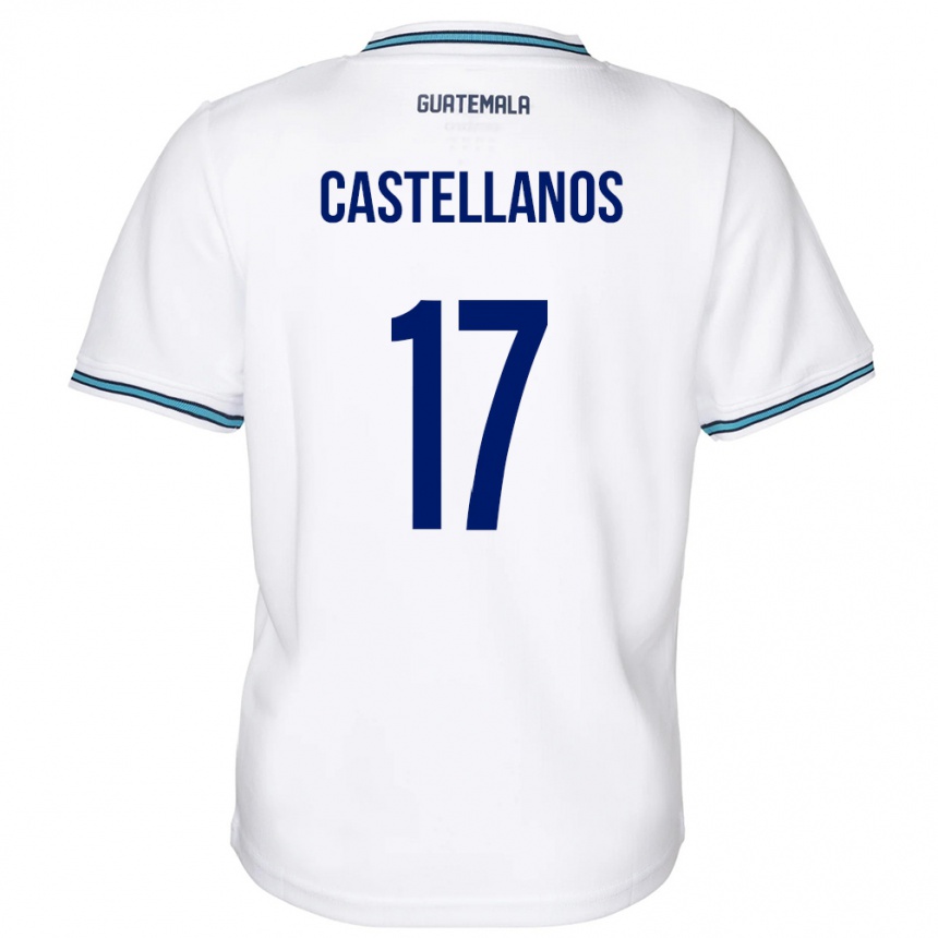 Barn Fotball Guatemala Óscar Castellanos #17 Hvit Hjemmetrøye Drakt Trøye 24-26 Skjorter