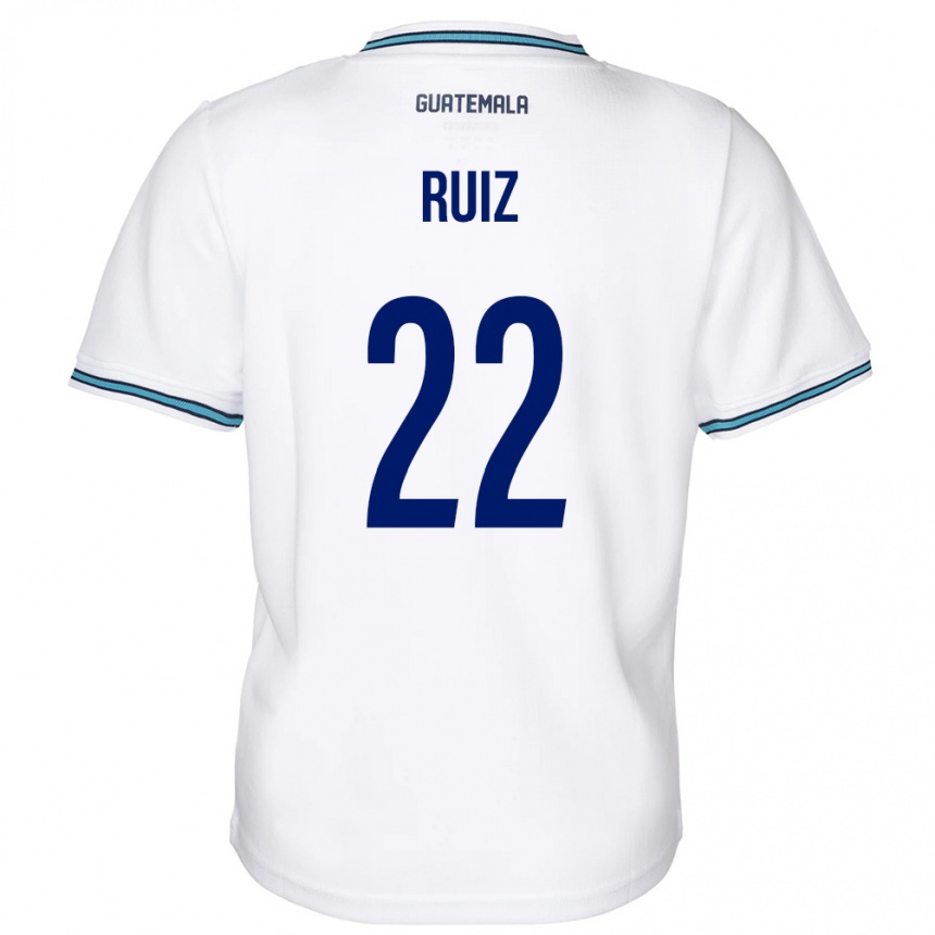 Barn Fotball Guatemala Kevin Ruiz #22 Hvit Hjemmetrøye Drakt Trøye 24-26 Skjorter