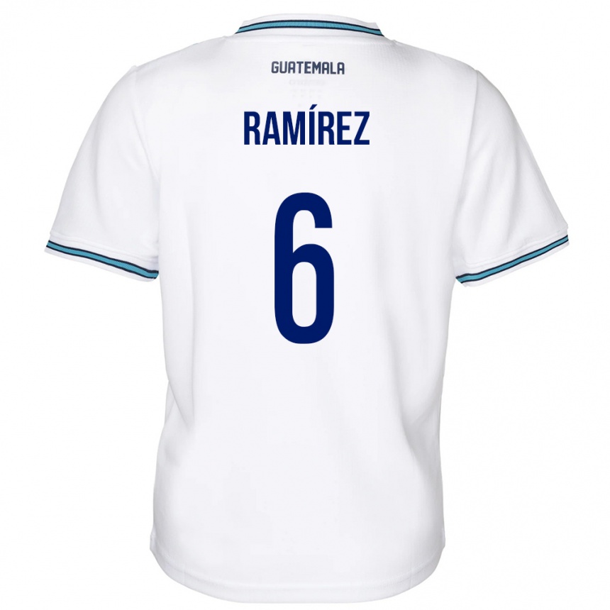 Barn Fotball Guatemala Kevin Ramírez #6 Hvit Hjemmetrøye Drakt Trøye 24-26 Skjorter