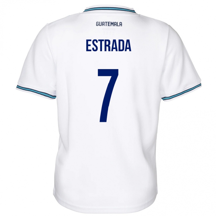 Barn Fotball Guatemala Javier Estrada #7 Hvit Hjemmetrøye Drakt Trøye 24-26 Skjorter