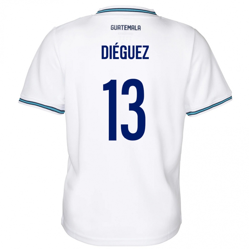 Barn Fotball Guatemala Jonathan Diéguez #13 Hvit Hjemmetrøye Drakt Trøye 24-26 Skjorter