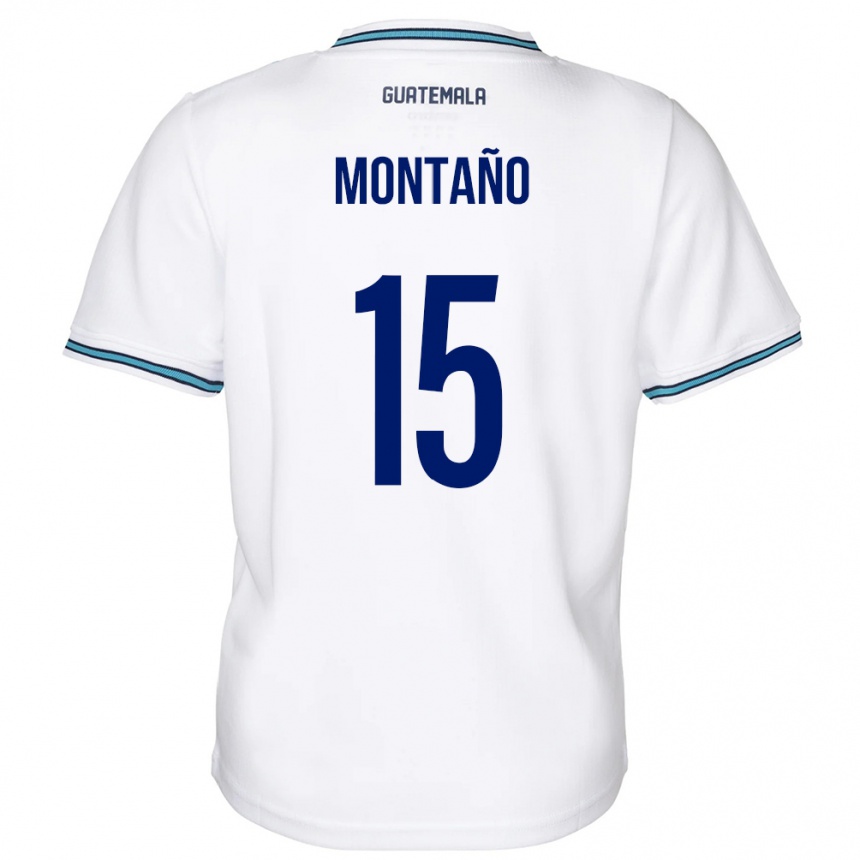 Barn Fotball Guatemala Figo Montaño #15 Hvit Hjemmetrøye Drakt Trøye 24-26 Skjorter