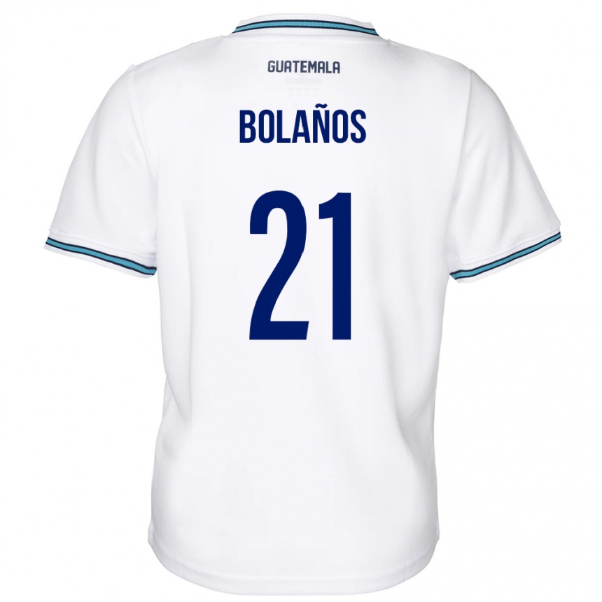 Barn Fotball Guatemala Diego Bolaños #21 Hvit Hjemmetrøye Drakt Trøye 24-26 Skjorter