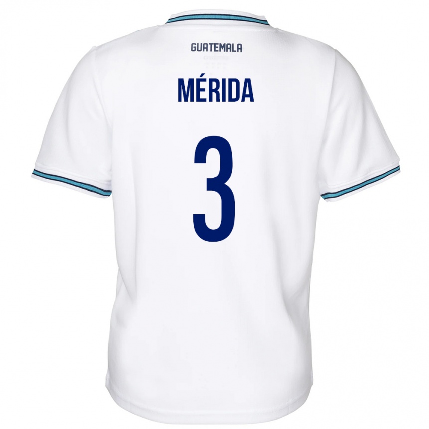 Barn Fotball Guatemala Daniel Mérida #3 Hvit Hjemmetrøye Drakt Trøye 24-26 Skjorter