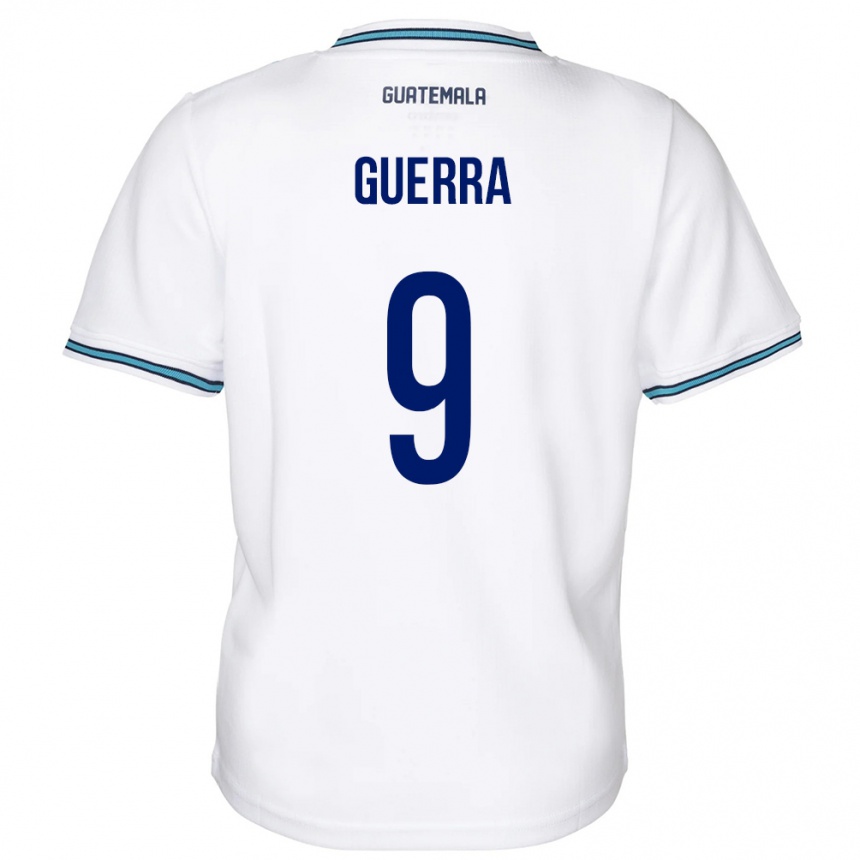 Barn Fotball Guatemala Oseas Guerra #9 Hvit Hjemmetrøye Drakt Trøye 24-26 Skjorter