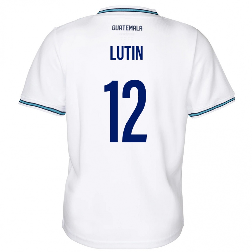 Barn Fotball Guatemala John Lutin #12 Hvit Hjemmetrøye Drakt Trøye 24-26 Skjorter